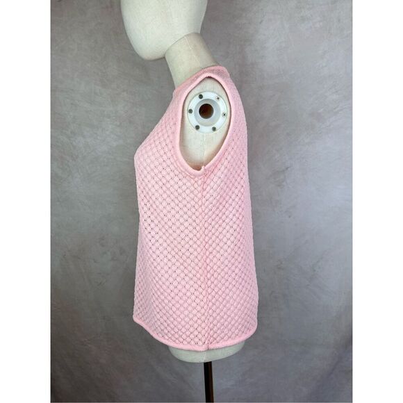 Vintage 1970s Pink Knit Top Mod - Picture 2 of 6